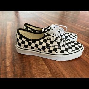 Black and white checkered Vans